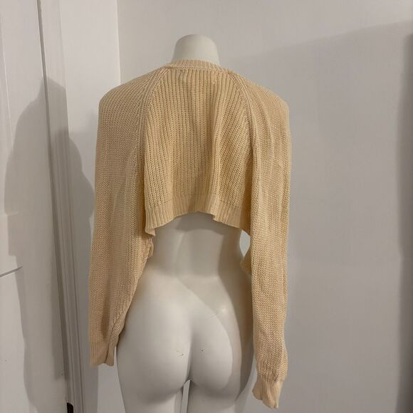 By Anthropologie One Size Neutral Cream Viscose Blend Bolero Cardigan - Picture 2 of 4